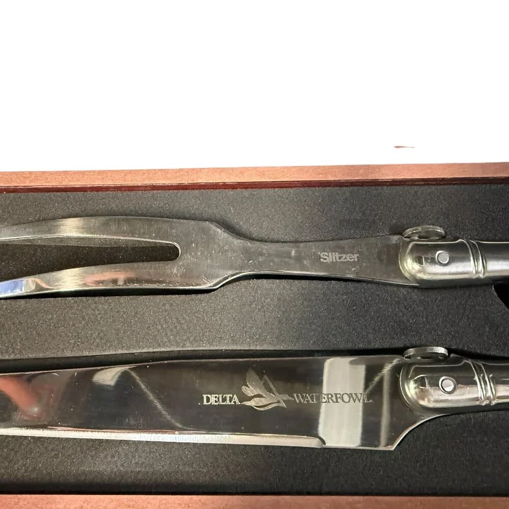 NIB Delta Waterfowl Slitzer Germany 2pc European-Style Carving Set w/ Box